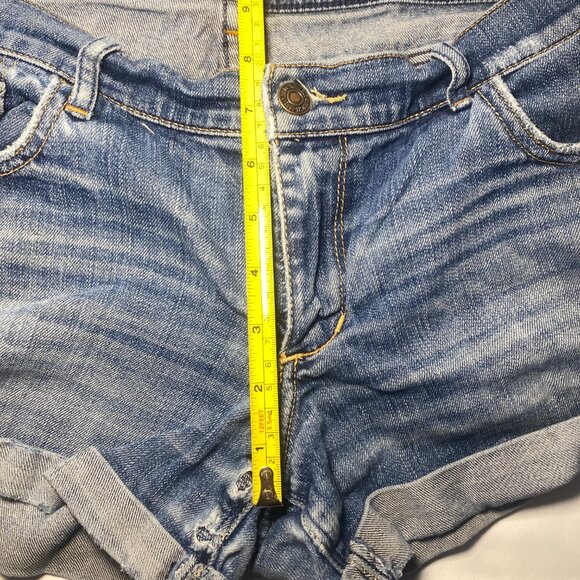 VTG Abercrombie Fitch Womens 10 Distressed LowRise Booty Shorts Thrashed Jeans - Picture 12 of 15